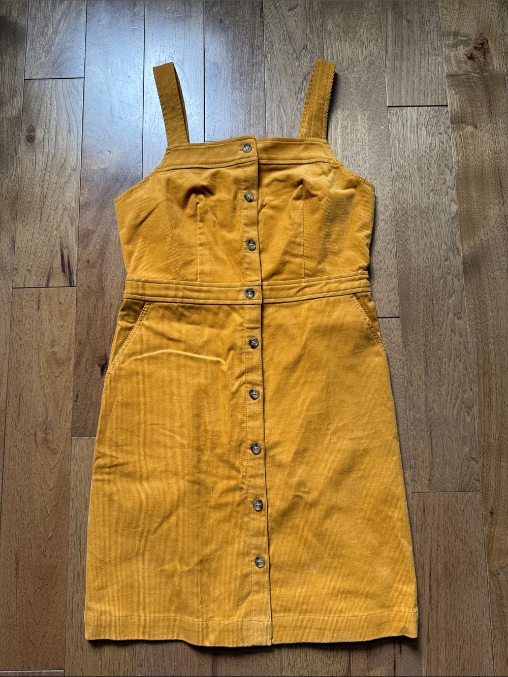 J. Crew Factory Mustard Button-Front Midi Sundress
